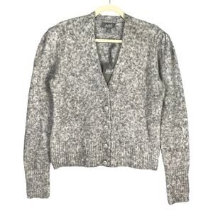 Marled Cardigan Sweater Small Retro Glam Royal Preppy Twee Career‎ Rhinestone